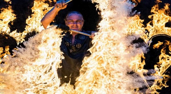 Ricks Feuershow zur Silberhochzeit Berlin